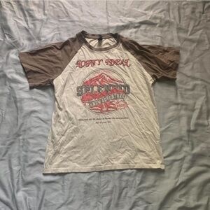 Women's Short Sleeve Tee - Cream and Brown